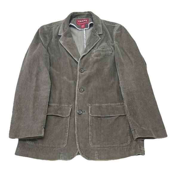 Vintage Chaps Denim Corduroy Blazer Jacket Brown Men’s Medium Preppy Academia - Picture 1 of 15